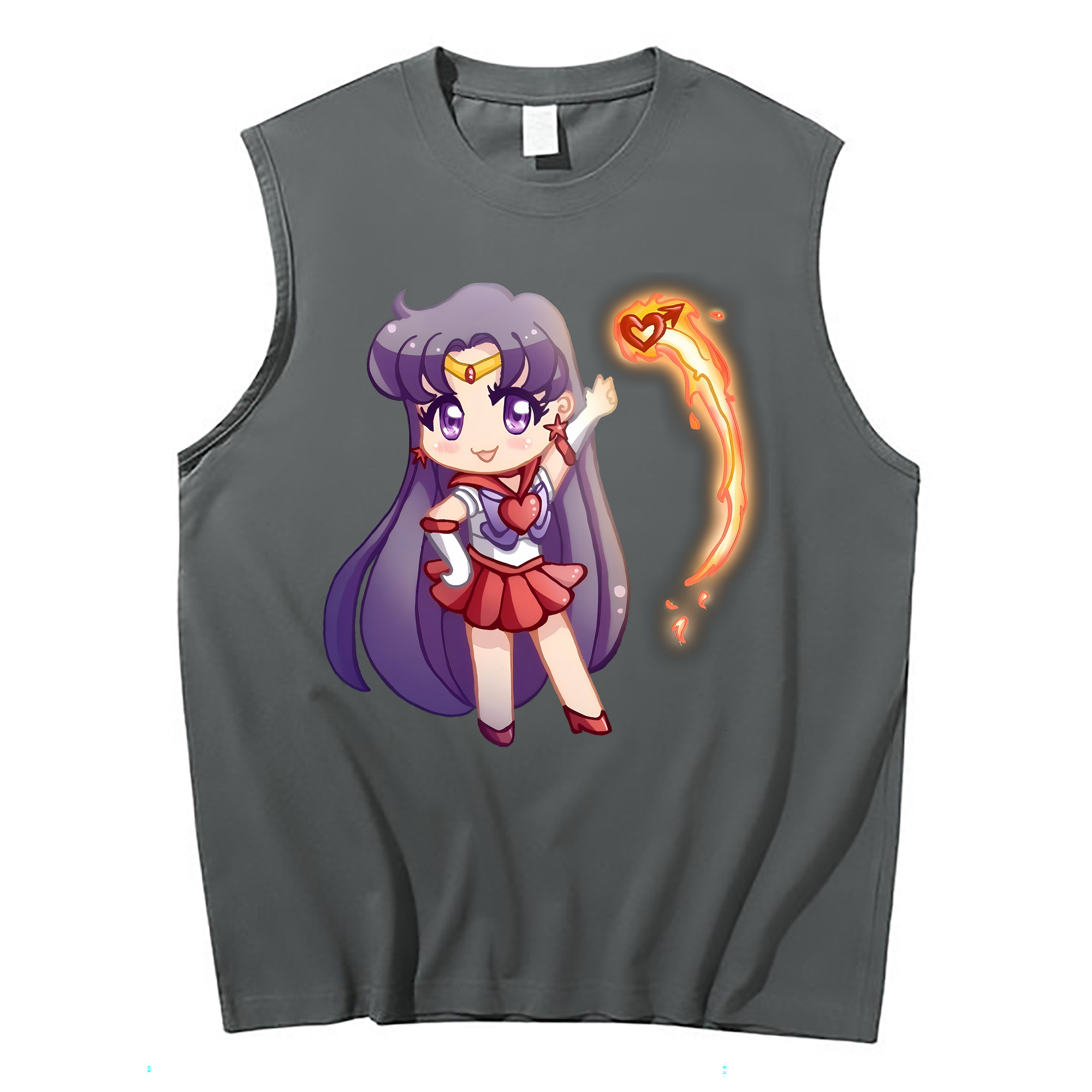 （画像用） 美少女戦士セーラームーン 火野レイ ひの レイ Sailor Moon Hino Rei （セーラーマーズ,Sailor Mars） コットン100％タンクトップ（フロントプリント）